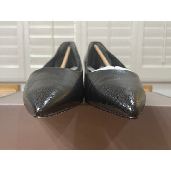 Franco Sarto Racer Pump Black Leather Size 8 Wide NIB Timeless Dressy Shoes - Picture 8 of 14